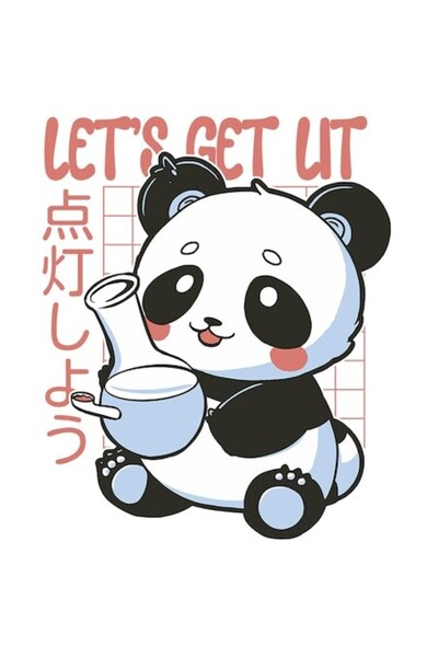 OEM Autocolant cu mesajul „Hai să aprinzi”, panda, grilă, japonez, bong, cu m...