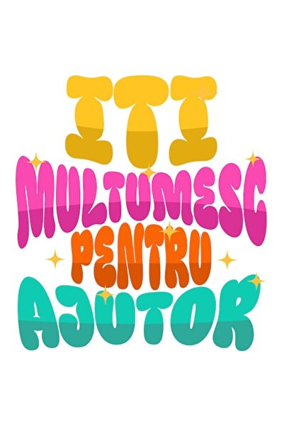 OEM Autocolant colorat cu stele strălucitoare - „Mulțumim pentru ajutor”, vin...