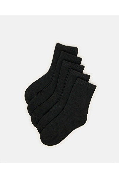 REDTAG Boys Black Crew Length Socks (3 Pairs)