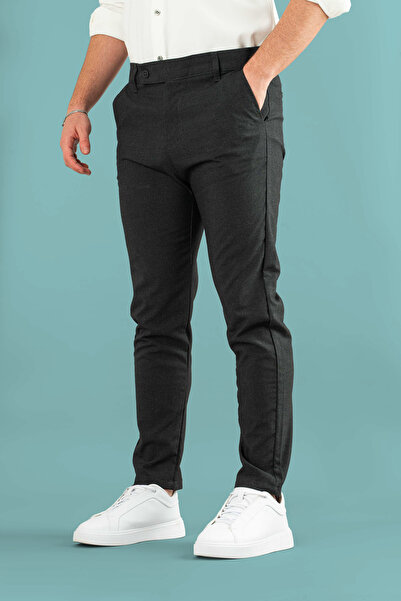 bombe Men's Slim Fit Ankle Length Fabric Pants