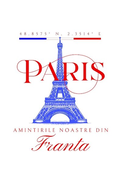 OEM Autocolant Turnul Eiffel – „Amintirile noastre din Paris”, vinil PVC, 28 cm