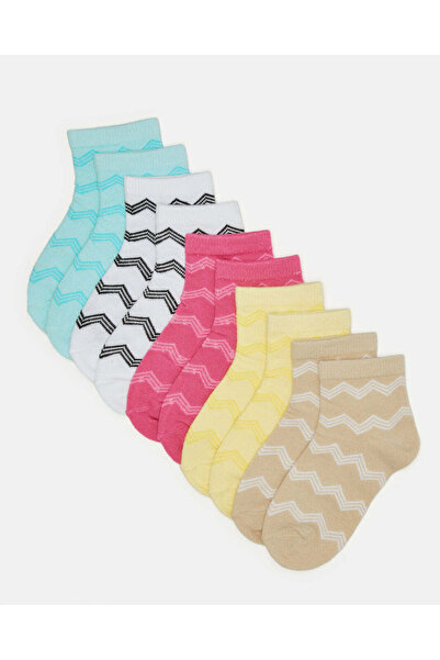 REDTAG Girls Assorted Print Ankle Socks (5 Pairs)