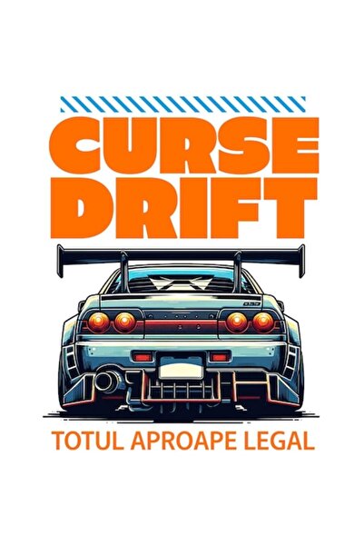 OEM Autocolant spate auto drift cu text tuning „Aproape totul legal”, vinil P...