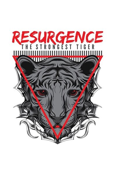 OEM Αυτοκόλλητο - Λευκός τίγρης, κόκκινα μάτια, «Resurgence The Strongest Tig...