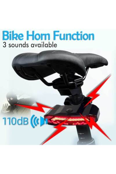 AMYMAT ® Bike & Motorcycle Anti-Theft Alarm 110 dB, USB Rechargeable, Turn Signals, Brake Sensor