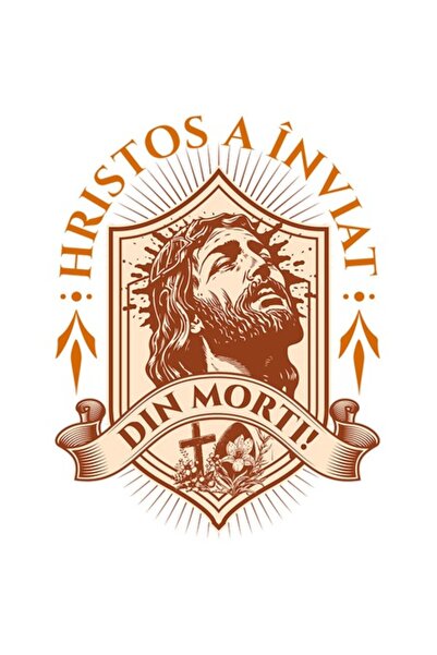 OEM Autocolant Chipul lui Iisus Hristos - „Hristos a Înviat” PVC Vinil 15 cm