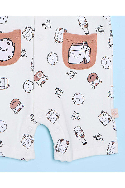 REDTAG Baby Beige Printed Romper