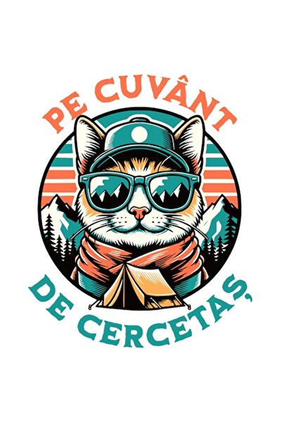 OEM Autocolant din vinil cu pisică cercetașă, ochelari de soare și șapcă, cor...