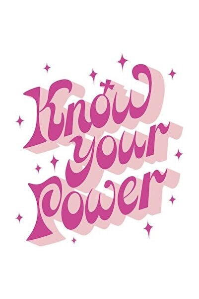 OEM Autocolant motivațional „Cunoaște-ți puterea” - roz, stele, iubire de sin...