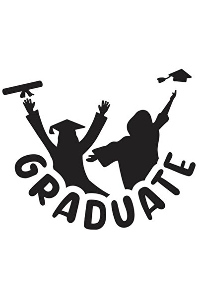 OEM Αυτοκόλλητο με σιλουέτες κοριτσιών που φορούν καπέλο και τήβεννο αποφοίτη...