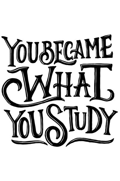 OEM Мотивационен стикер "Ти стана това, което учиш", черен с бяла рамка, PVC ...