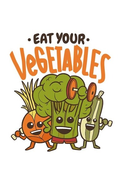 OEM Mănâncă-ți legumele – Autocolant motivațional din vinil (10 cm, multicolo...