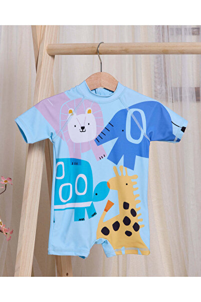 REDTAG ملابس سباحة مطبوع باللون الأزرق للأولاد الرضع