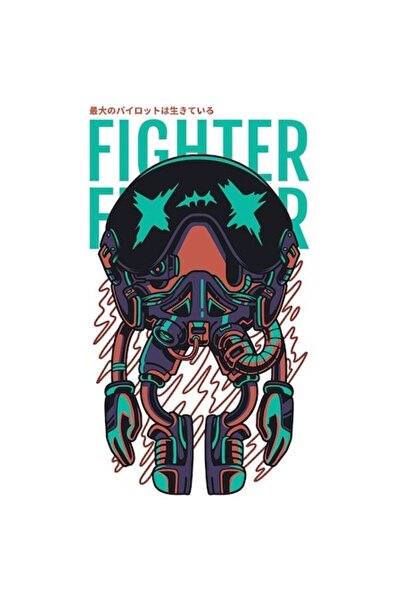 OEM Bizarre Robot Sticker with Arms & Legs, Cool Sneakers, 'Fighter' Text, PVC Vinyl 23 cm