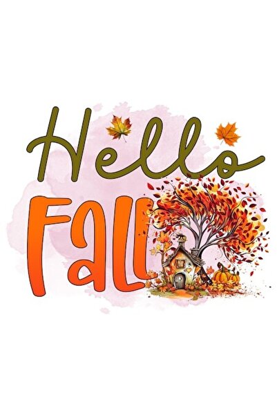 OEM Autocolant din vinil PVC Salut, toamnă 10 cm - ilustrație toamnă, fundal ...