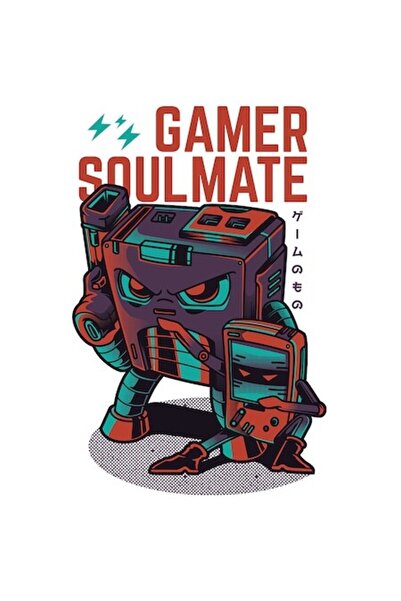 OEM Autocolant din vinil PVC Gamer Soulmate cu bordură albă - 28 cm