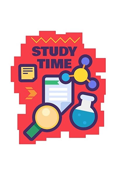 OEM Autocolant cu textul în engleză „Study Time” – vinil PVC, bordură albă, 1...