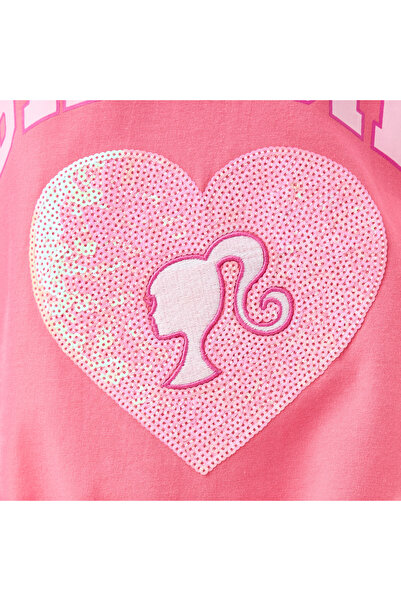 mattel Barbie Print T-shirt with Extended Sleeves and Front Tie