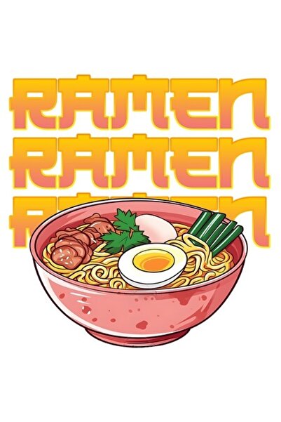 OEM Ramen, ramen, ramen - autocolant din vinil PVC (10 cm) cu bordură albă