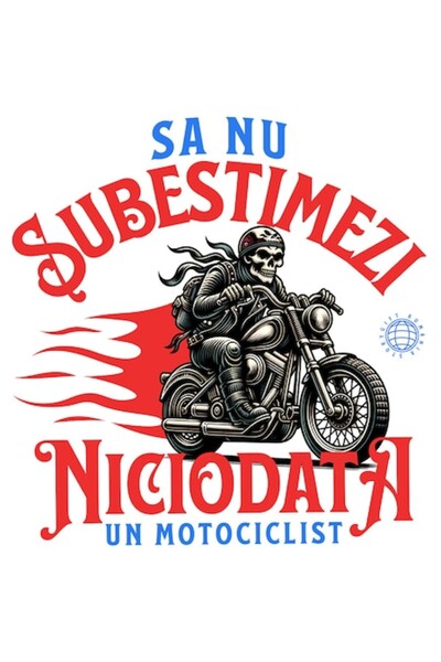 OEM Autocolant motocicletă schelet horror, clasic vintage, „Nu subestima un m...