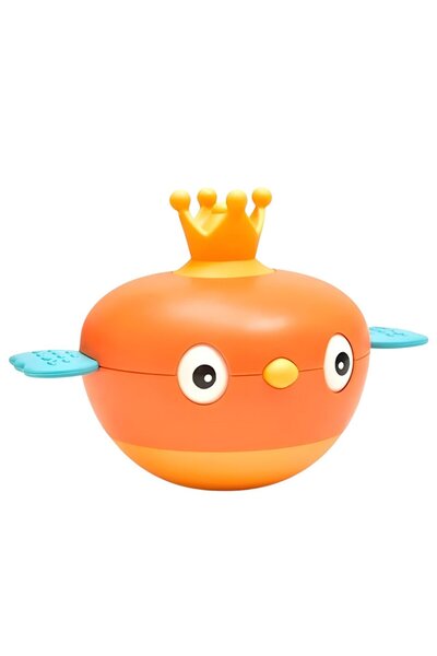 Krista Sensory toy Hopa-Mitica Tumbler, with silicone parts, Queen Penguin, orange