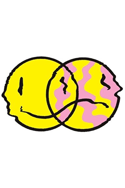 OEM Autocolant cu emoji fericit și trist, emoticoane galbene, față zâmbitoare...