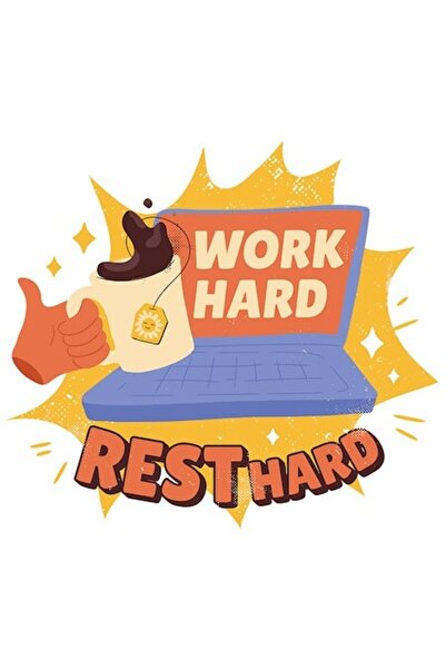 OEM Autocolant motivațional „Muncește din greu, odihnește-te mai mult” - Negr...