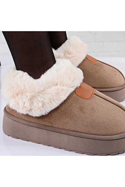 Tmall Papuci de damă, confecționați din piele întoarsă, cu aspect de blană, T...