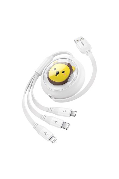 Baseus 3-in-1 Charging Cable, USB-A/USB-C/Micro USB/Lightning, 3.5 A, 1.1 m, White