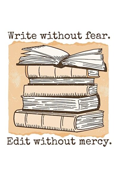 OEM Autocolant - Teanc de cărți, „Scrie fără frică, editează fără milă”, PVC ...