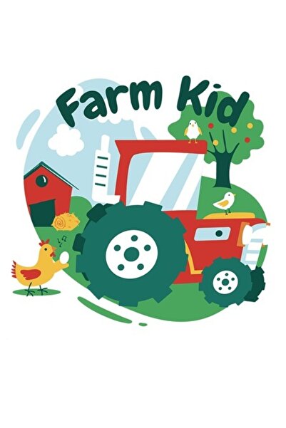 OEM Autocolant pentru copii de la fermă cu găină de hambar, tractor, vinil PV...