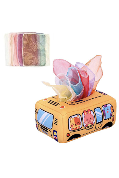 Krista Textile Sensory Toys for Babies - Soft Tiss Tiss Tissue Box Bus