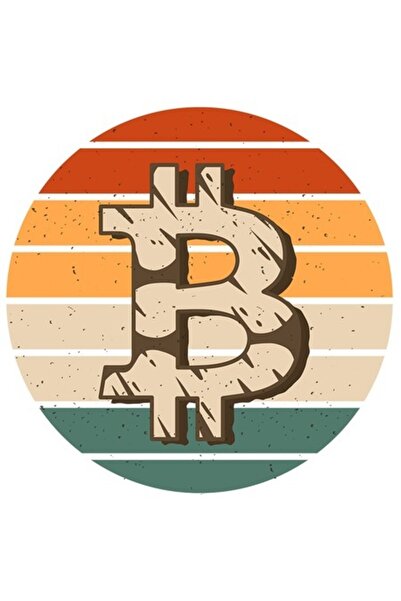 OEM Autocolant Bitcoin Sunset Business, cu margini albe, vinil PVC 28 cm