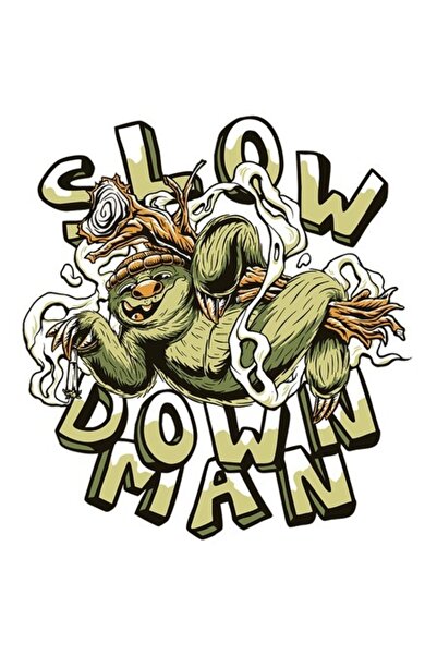 OEM Autocolant „Slow Down Man” — omuleț cântăreț verde, „Be Happy”, multicolo...