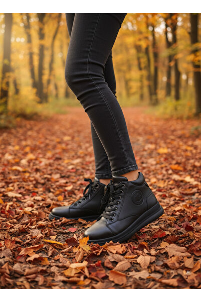 StWenn Γνήσιο δέρμα Comfort Lace Zipper Μαλακό δέρμα με επίπεδη σόλα Casual γυναικείες μπότες