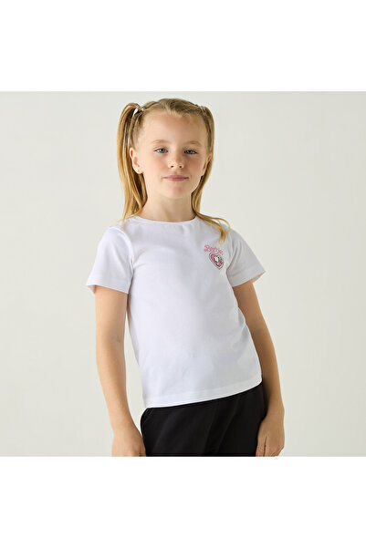 mattel Barbie Print T-shirt with Short Sleeves and Crew Neck