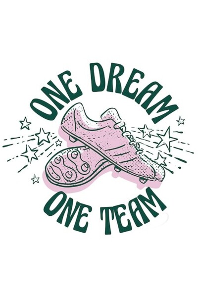 OEM Αυτοκόλλητο «One Dream One Team» - Σχέδιο ποδοσφαιρικών παπουτσιών, μαύρο...