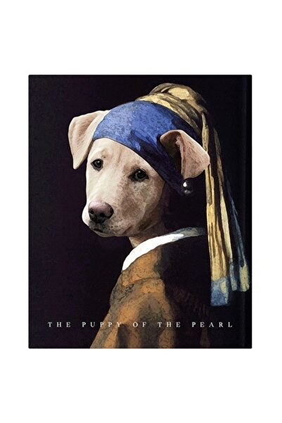 OEM Autocolant portret de câine cu bandană albastră, câine mare în ținută int...