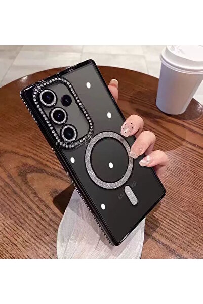 m.tk moveteck Samsung Galaxy A17 Case Glittery Stone Lens Protection Transparent Back Colorful Edge Shiny Magsafe Cover