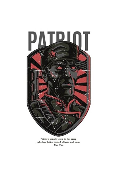 OEM Autocolant din vinil Patriot — Portret de soldat cu bordură albă, PVC, 10 cm