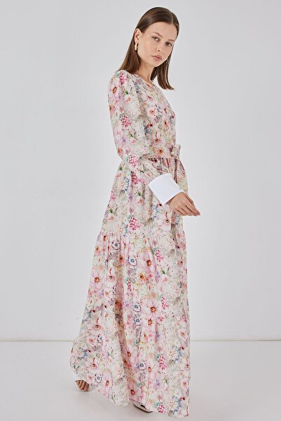 Hiccup Μάξι φόρεμα με μοτίβο με κουμπιά από βισκόζη BDART