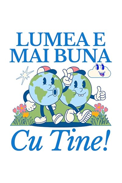 OEM Autocolant Planeta Pământ - „Lumea este mai bună cu tine”, Familie, Bordu...