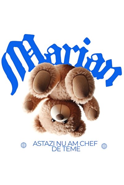 OEM Autocolant ursuleț de pluș maro cu textul „Marian Astăzi nu am chef de te...