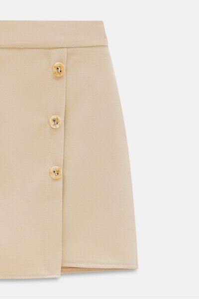 Saade Бежева міні-спідниця з ґудзиками Бежева 38