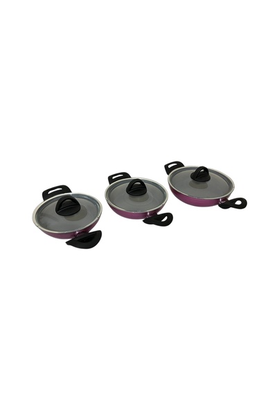 MyHomeMnk Vivalon 6 Pcs Ceramic Coated Pan Set - Pfoa Free - Lead / Cadium Free / 18 - 20 - 22