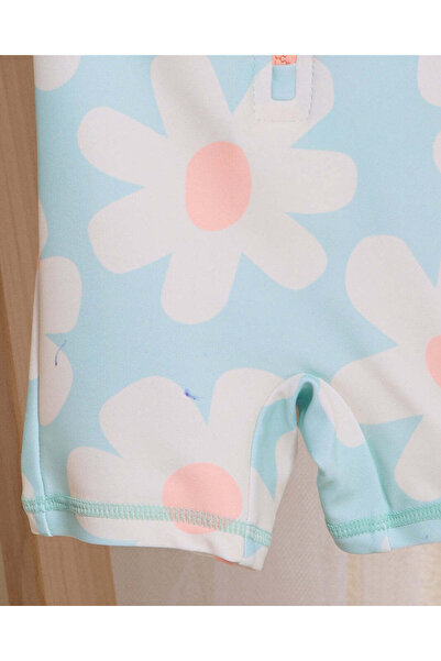 REDTAG Infant Girls Mint Printed Swimsuit