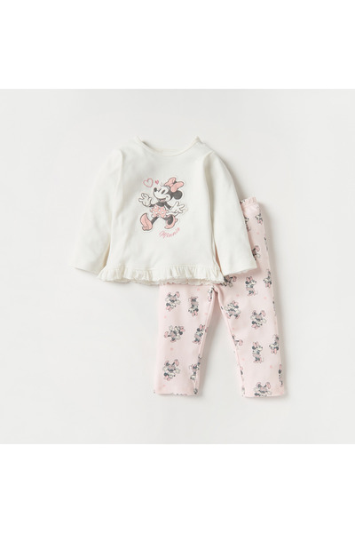 Disney طقم تي شيرت وبيجامة بطبعة ميني ماوس
