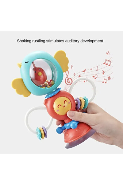 Creative World Toys Jucărie 2 în 1 cu zornăitoare, ventuză și funcții rotative, ABS, 6 luni+, verde