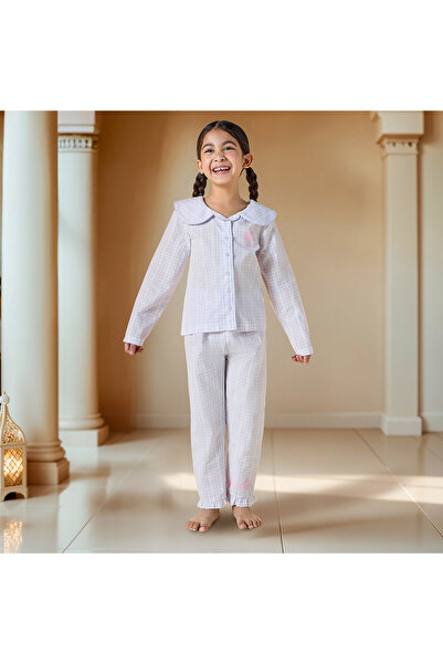 mattel Checked Collared Shirt and Pyjama Set