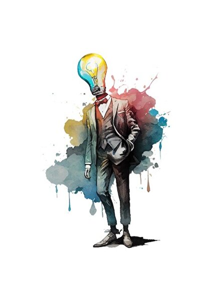 OEM Αφηρημένη τέχνη αυτοκόλλητο - Ανδρική σιλουέτα με κοστούμι και κεφάλι σε ...